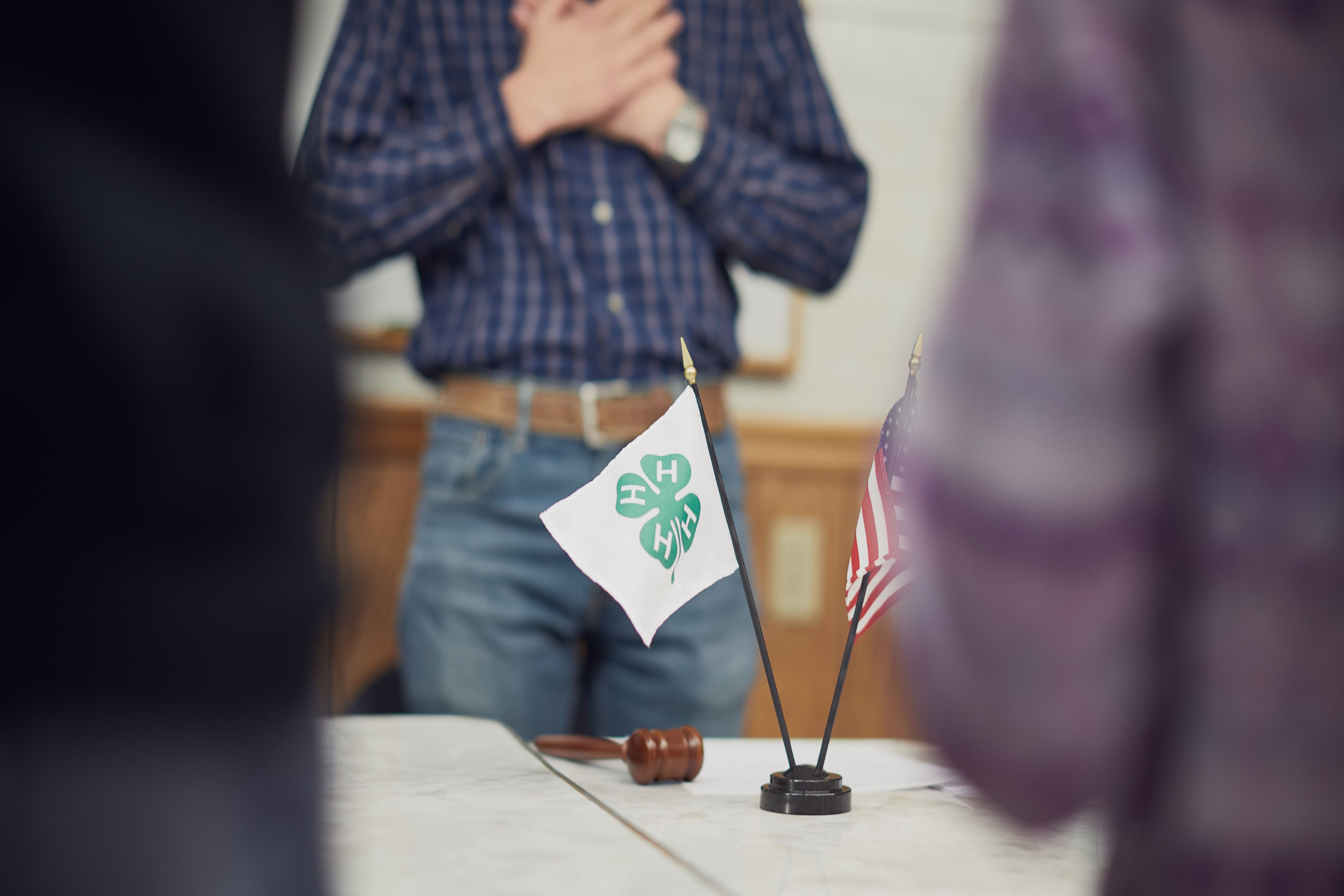 4-H flags at meeting